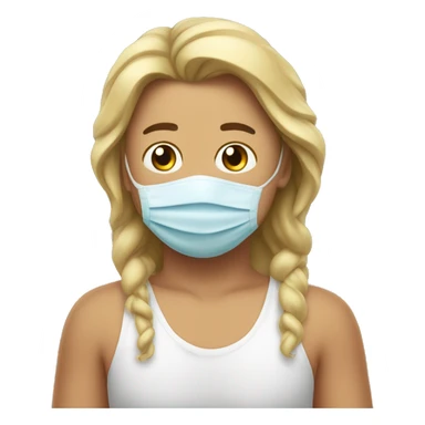 emoji qui porte un masque quu rit et derrière il pleure sticker