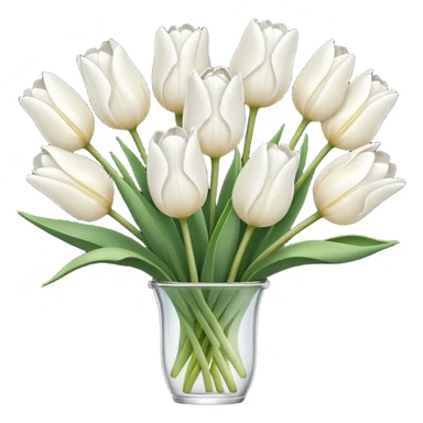a white tulip bouquet  sticker