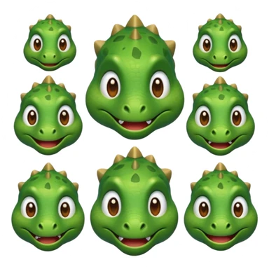Every reaction of a dinosaur faced emoji sticker