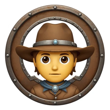  brown western badge sticker