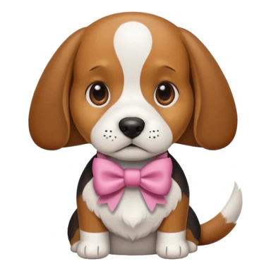 Beagle dog with a bow sticker