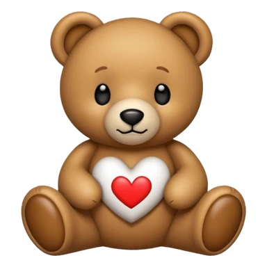 teddy bear with the words I love you written on it sticker