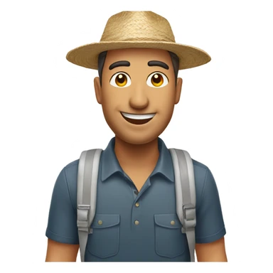 male hawai tourist from turkey with a tourist hat sticker