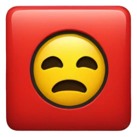 a black and red rectangle with a medium-sized yellow circle in the middle sticker