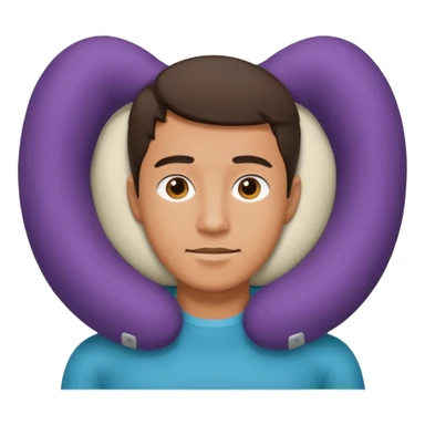 man using travel neckpillow  sticker