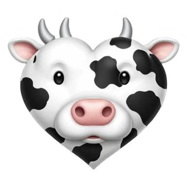 Cow print heart  sticker