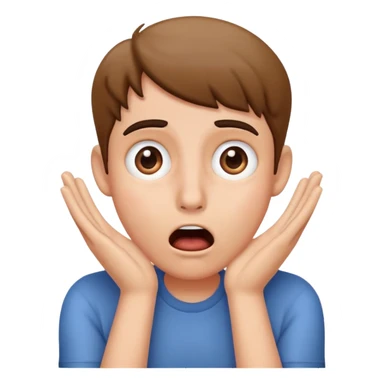 shocked face with hands on face sticker