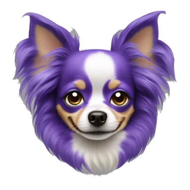 purple long-haired chihuahua face sticker