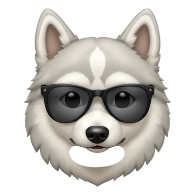 white/grey husky dog with black sunglasses sticker
