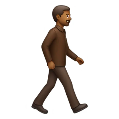A man walking a chocolate colored doodle sticker