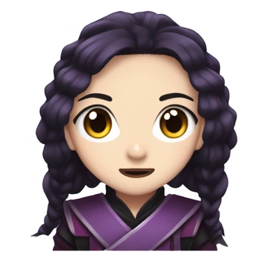Purple nezuko from demon slayer, iOS emoji style art sticker