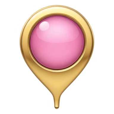 A pink location pin with elegant golden details and accents.  sticker