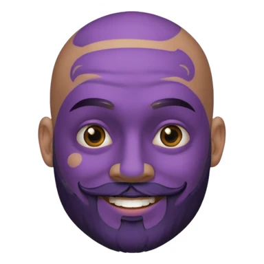 bald purple bearded man with black face tattoo sticker