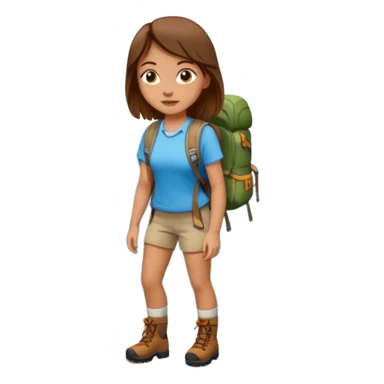 A white girl with brown hair, backpacking in the mountains sticker