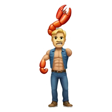 muscle with lobster claw sticker