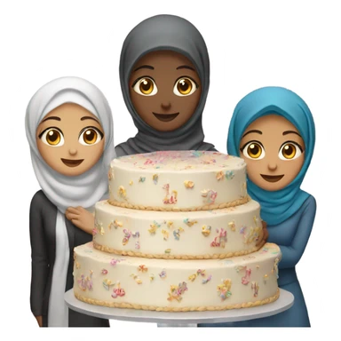50th Birthday cake with hijabi girl  sticker