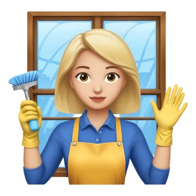 Femme nettoyant les fenêtres sticker