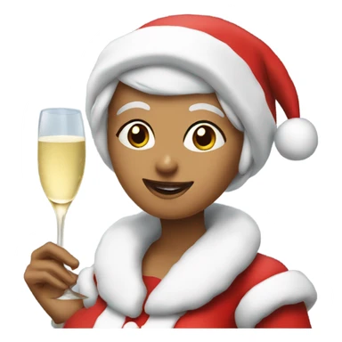 Mrs clause and champagne sticker