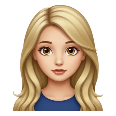 pretty girl with long hair and highlights makeup  sticker