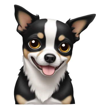 perro chihuahua negro con blanco sticker