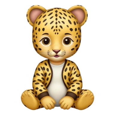 baby with leopard patterned clothes sticker