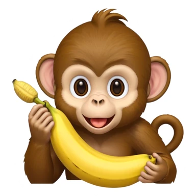 monkey eating a live chicken banana sticker