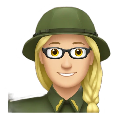 marine lepen with singlasses sticker