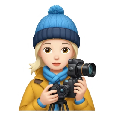 fotographer with winter clothes sticker