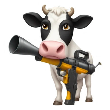 cow holding bazooka sticker