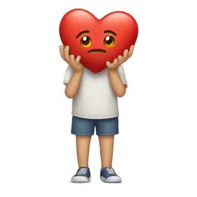 Un corazón con manos y pies triste  sticker