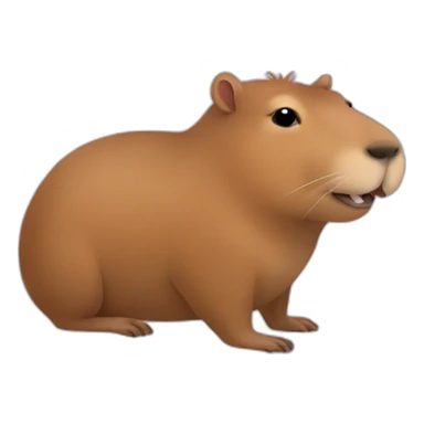 Capybara happy at home sticker
