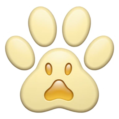 a pale pastel yellow pawprint sticker