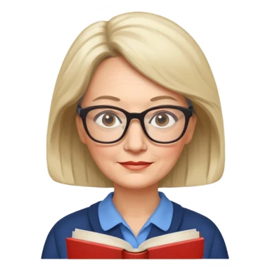Catherine is 53 years old, she live with her husband and she is a literature teacher sticker