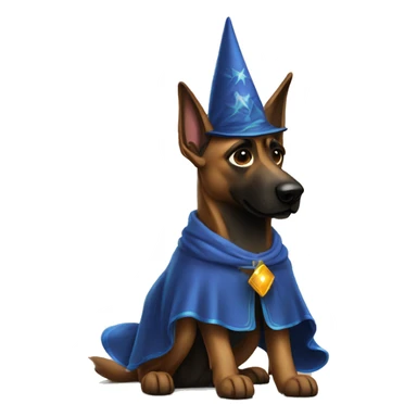 malinois dog with wizard  sticker