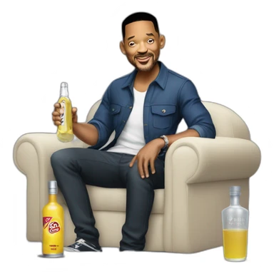 Will Smith qui boit un bouteille de vodka sticker