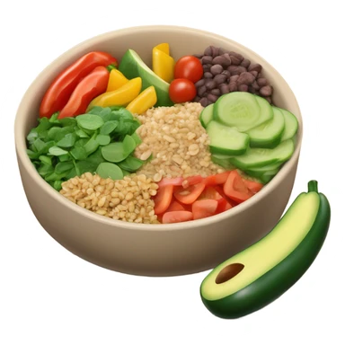realistic bowl of healthy food sticker
