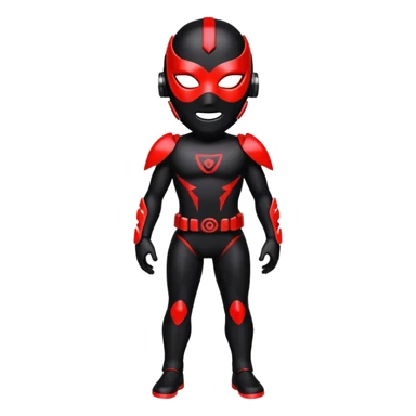 Black shiny alloy Cyber-Lombax with dark black mask and shiny glowing neon red markings (full body) sticker