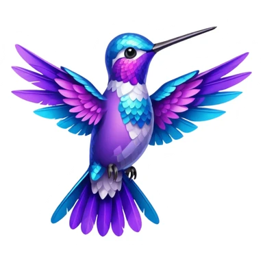 hummingbird with blue and purple with glitter sticker