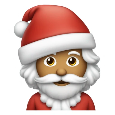 “An adorable Santa with a red suit, fluffy white beard, rosy cheeks, big eyes, and a red hat with a white pom-pom.” sticker