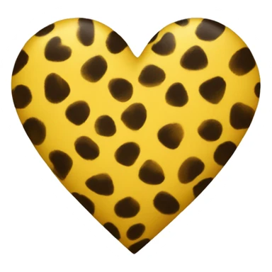 animal print yellow heart  sticker