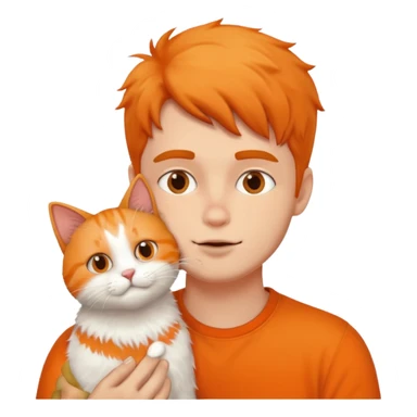 Cat kissing a man sticker