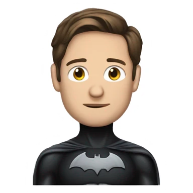 Tobey Maguire wearing a Batman suit sticker