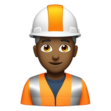 Engineer wit white hat and orange hivis sticker