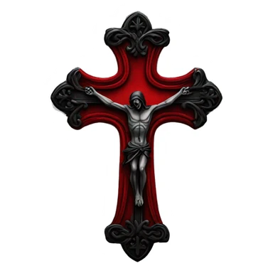 gothic cross red and black crucifix  sticker
