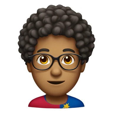 venezuela male with curly hair and glasses sticker