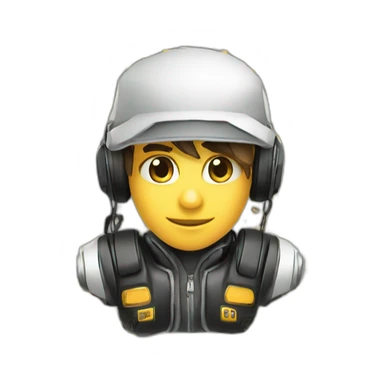 jeune gamer avec un casque micro, une casquette sticker