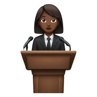 person silhouette speaking from a podium sticker