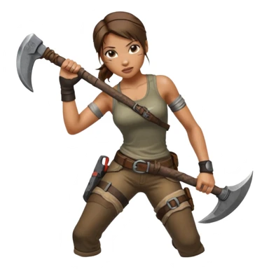 lara croft climbing axe sticker