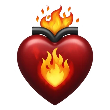Black Heart on fire sticker