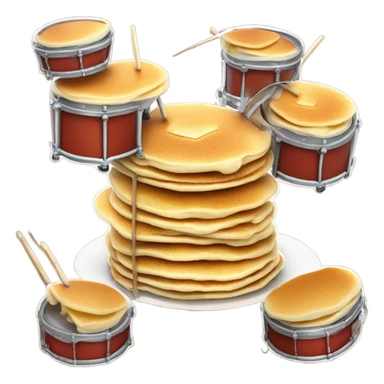 Singing stack of pancakes playing drums  sticker